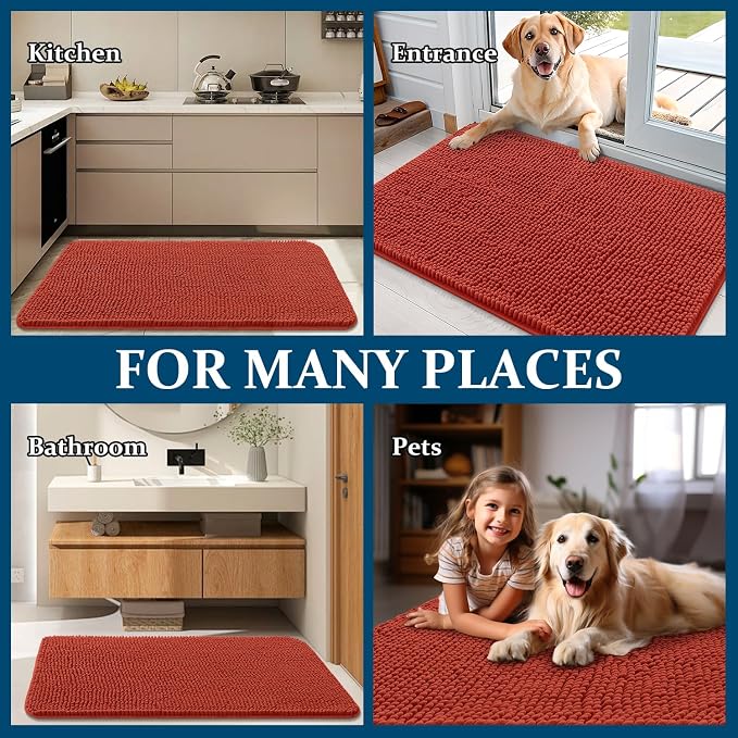 OLANLY Dog Door Mat for Muddy Paws 30x20, Absorbs Moisture and Dirt, Absorbent - Image 8