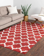 Rugs.com Lattice Collection Rug – 9' x 12' Dark Terracotta Medium Rug Perfect - Image 4