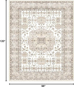 8x10 Area Rug Washable Living Room Carpet Bedroom Rug, Retro Accent Throw - Image 2