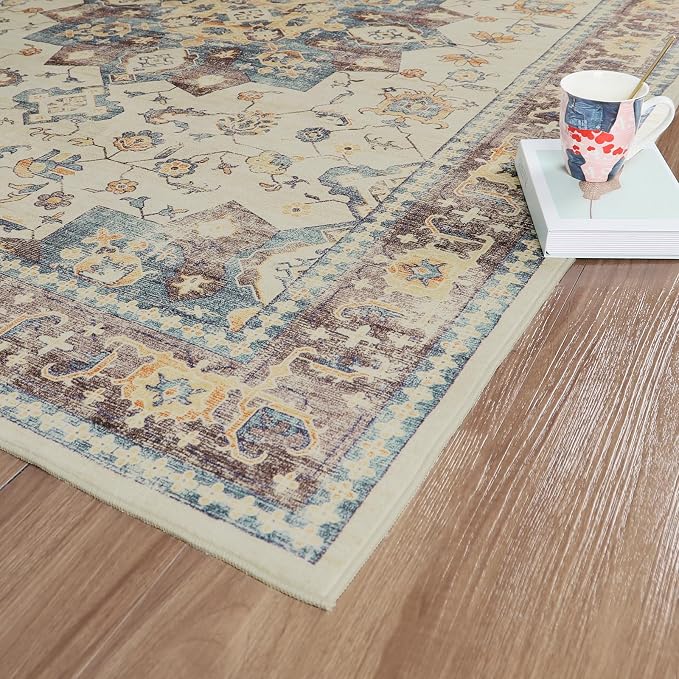 Dripex Vintage 5x7 Area Rugs -Large Washable Area Rug - Image 6