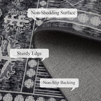 4x6 Washable Area Rug for Living Room, Carpet for Bedroom, Soft Faux Wool Retro - Image 7