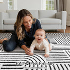 SHACOS Soft Cozy Fluffy Arch Pattern High Low Pile Area Rugs 6'x9' Large Non - Image 8