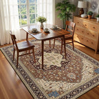 4x6 Mousse Brown Area Rug for Living Room, Machine Washable Rugs - Image 2