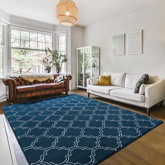 Amearea Fluffy Indoor Area Rug, Soft Trellis Moroccan Rugs - Image 2