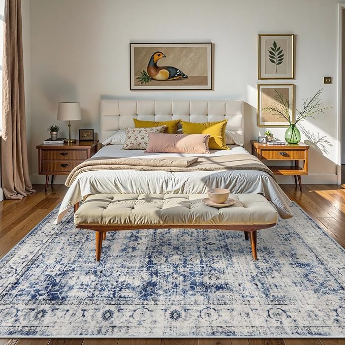 Lahome Washable Rugs 5x7 Area Rugs, Retro Distressed Non Slip Throw Carpet - Image 3