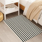 Black and White Striped Rugs 2.3'x3.6', Washable Hand Woven Front Door Rug - Image 8
