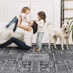 4x6 Washable Area Rug for Living Room, Carpet for Bedroom, Soft Faux Wool Retro - Image 5