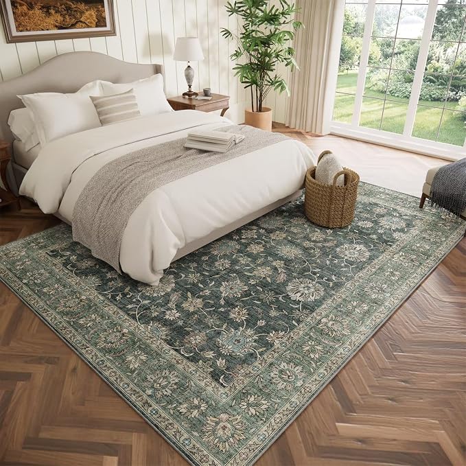 Washable 6x9 Area Rugs for Living Room, Boho Non-Slip Vintage Distress Large - Image 2