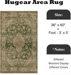 HUGEAR 3x5 Entryway Area Rug Retro Green Small Rug Machine Washable Door Mat - Image 2