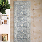 jinchan Runner Rug 2x6 Washable Hallway Rug Distressed Gray Multi Vintage by JINCHAN