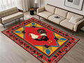 Country Rooster Rugs，4x5ft, Colorful Geometric Rooster Pattern Rug，Rooster by Unknown