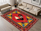 Country Rooster Rugs，5x6ft, Colorful Geometric Rooster Pattern Rug，Rooster by Unknown