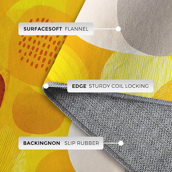 Abstract Geometry Rugs for Home Decor, 3x4 ft, Mid Century Modern Area Rugs for - Image 7