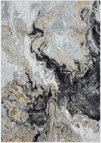 LUXE WEAVERS Marble Swirl Abstract Area Rug, Smoke 5x7 - Image 2