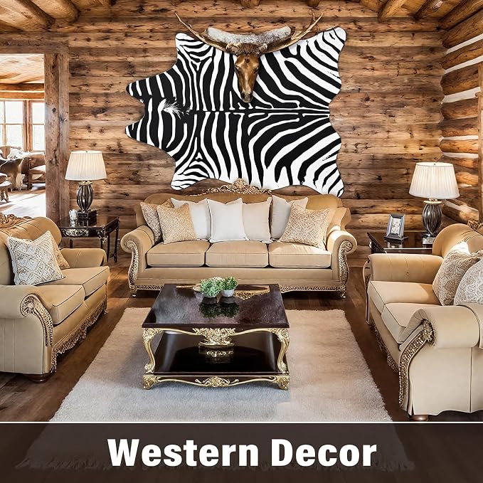 AROGAN Premium Faux Zebra Hide Rug 6.2 x 7 Feet, Sturdy and Large Size Zebra - Image 9