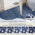 Lahome Moroccan Blue Rugs for Living Room Washable Rugs 8x10 Non-Slip - Image 3