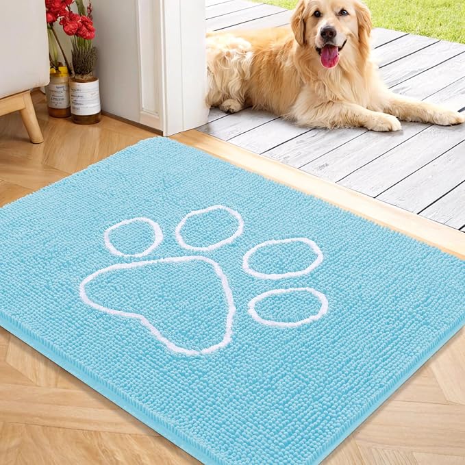 OLANLY Dog Door Mat for Muddy Paws 40x32, Paw Print Design, Absorbs Moisture by OLANLY