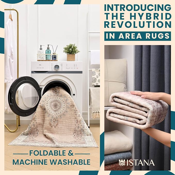 Istana Hallway Runner Rug 2.5x8 – Beige Entryway Rug -Silk's Soft Touch Runners - Image 3
