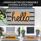 KOZYFLY Black and White Striped Outdoor Doormat 27.5x43 Inches Area Rug - Image 3