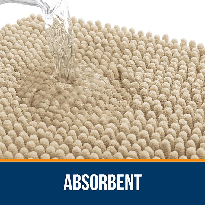 OLANLY Bathroom Rugs 30x20, Extra Soft Absorbent Chenille Bath Rugs, Rubber - Image 4