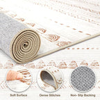 Nakagishi 10x14 Area Rugs Living Room: Washable Boho Large Neutral Modern Soft - Image 3