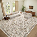 Washable 10x14 Area Rugs for Living Room, Boho Non-Slip Vintage Distress Large by Hedwior