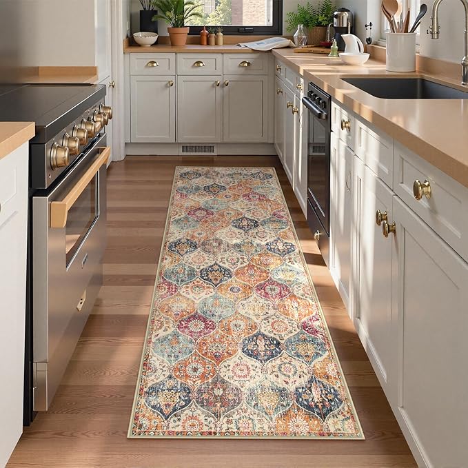 Lahome Moroccan Hallway Runner Rug, Oriental Laundry Room Rug Non-Slip Vintage - Image 5