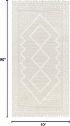 Mark&Day Wool Rugs, 5x7 Nishnabotny Cottage Medium Beige Area Rug, Bedroom or - Image 2