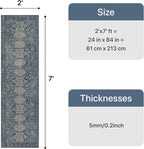 Bavni Washable Runner Rug 2x7, Non Slip Long Hallway Rug, Vintage Print Low - Image 2