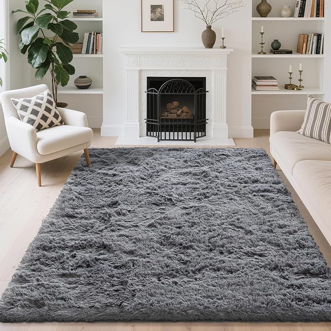 5x7 Area Rugs for Living Room Bedroom, Soft Fluffy Shaggy Bedside Rug, Indoor - Image 3