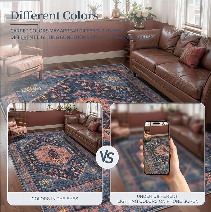 Ciicool 3x5 Area Rug, Washable Boho Rugs - Image 6