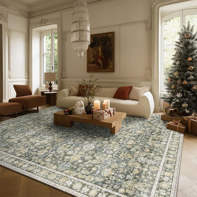 8x10 Washable Area Rugs Ultral Soft Non-Slip Stain Resistant Vintage Boho Large - Image 4