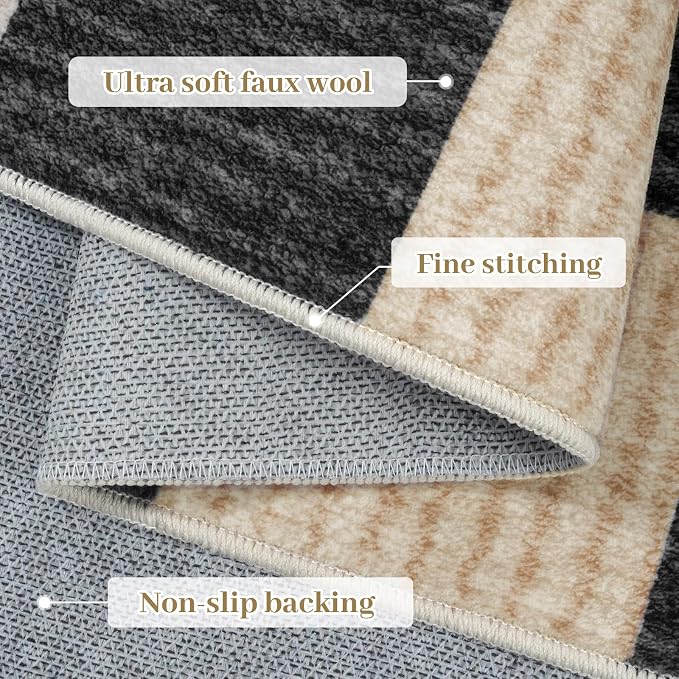 LIVEBOX 8x10 Area Rugs for Living Room, Checkered Non-Slip Washable Rugs - Image 7