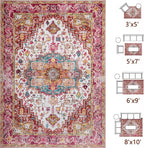 Large Area Rugs 8x10 for Living Room, Washable Vintage Rugs -Low Pile, Soft - Image 4