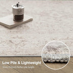 Fmfunctex 9x12 Washable Area Rug Beige Vintage Neutral Distressed Oriental - Image 5