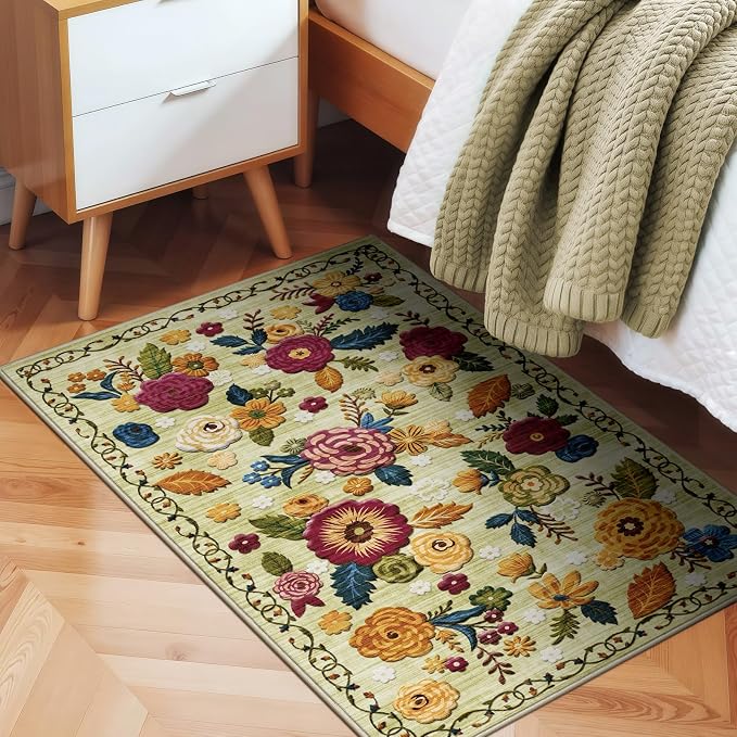 2x3 Machine Washable Area Rug for Entryway, Kids and Pets Friendly for Bedroom - Image 8