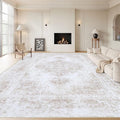 Area Rug 10x14 Living Room Rug, Machine Washable Vintage Distressed Medallion by XLUEZ