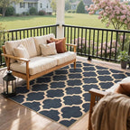 Lahome Moroccan 3x5 Outdoor Rug, Easy Jute Blue Washable Rug - Image 6
