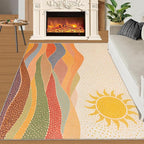 Boho Sun Area Rugs 4x6ft, Mosaic Sunburst Carpet - Image 2