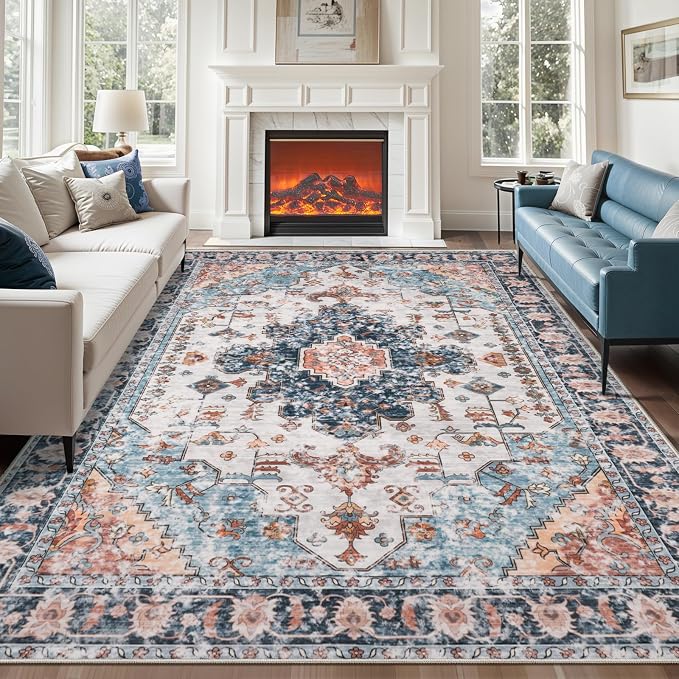 Tangsoo 8x10 Area Rug for Living Room, Washable Vintage Indoor Non Slip Large - Image 7