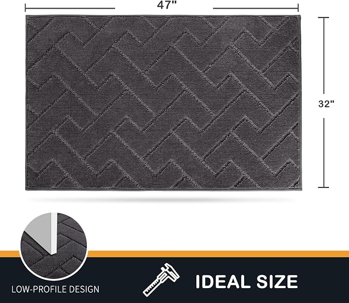 PURRUGS Dirt Trapping Door Mat 32" x 47", Non-Slip Machine Washable Entry Rug - Image 2