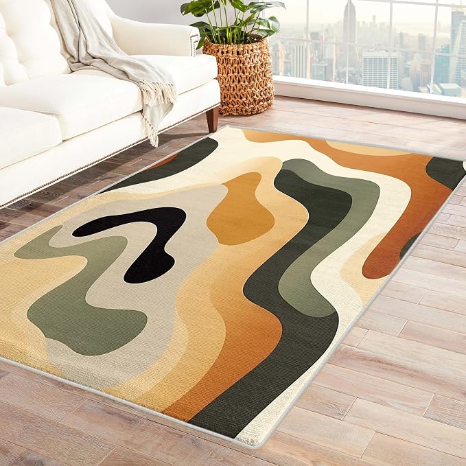 Neutral Color Rug, 5x7 Rug, Earth Tone Rugs by Unknown