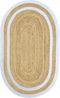 10x16 Rugs for Living Room Oval Kilim Rug Natural Oval Jute Thick 0.27" Solid by CASAVANI