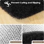 6x9 Black Rugs for Living Room Bedroom, Fluffy Large Area Rug Soft Shag - Image 4