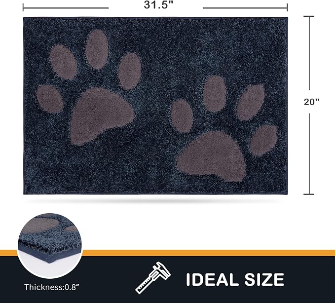 PURRUGS Dirt Trapping Door Mat 20" x 31.5", Non-Skid/Slip Machine Washable - Image 2