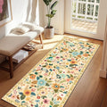 Floral 2x6 Area Rug Machine Washable Soft Print Boho Carpet Non Slip Doormat by RELEANY