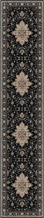 Area Rugs 2'6''x14' Washable Non-Slip, Floral Vintage Distress Print Pattern by RELEANY