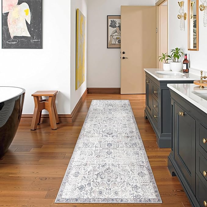 jinchan Kalen Runner Rug 2x10 Washable Hallway Rug Vintage Indoor Thin Retro - Image 4