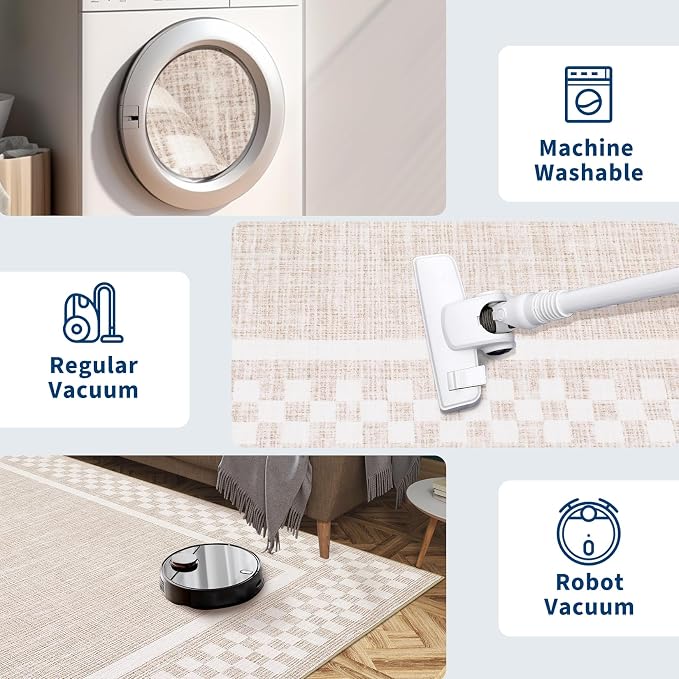 GarveeHome Washable Area Rug 4x6 Small Living Room Rugs Modern Bordered Soft - Image 5