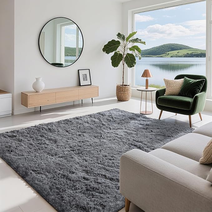 5x7 Area Rugs for Living Room Bedroom, Soft Fluffy Shaggy Bedside Rug, Indoor - Image 4